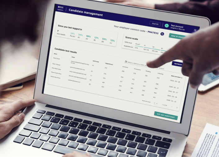 Todos os resultados dos participantes do teste, seguros em um só lugar - seu painel de controle seguro.   Imagem