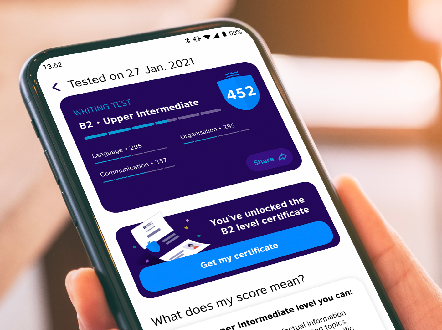 La prueba de redacción en inglés para el lugar de trabajo digital Imagen
